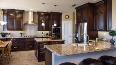 Double Islands in Kitchen, Prep Station in Kitchen, Dark Custom Kitchen Cabinets