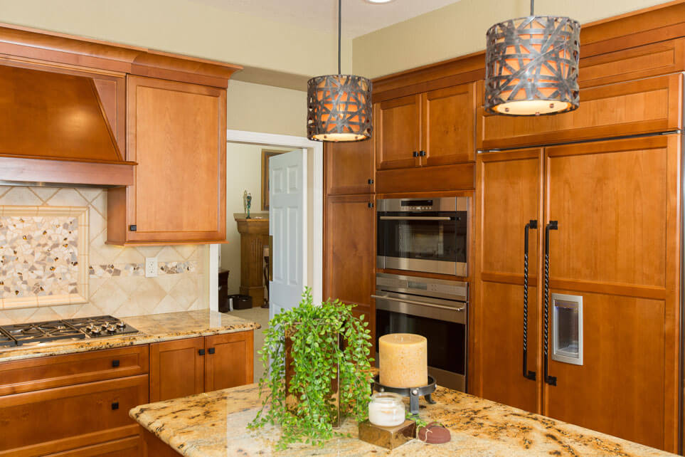 Granite Kitchen Island, Double Ovens, Custom OC Kitchen 