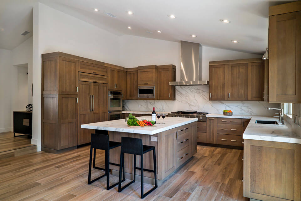 Wooden Cabinetry in kitchen remodel