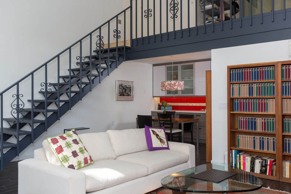 Living room with steps