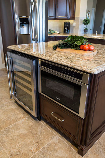 Kitchen Island Wine Cooler, Kitchen Island Featuers, Irvine California Home Remodeling 