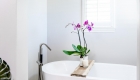 Bathtub with flower pot