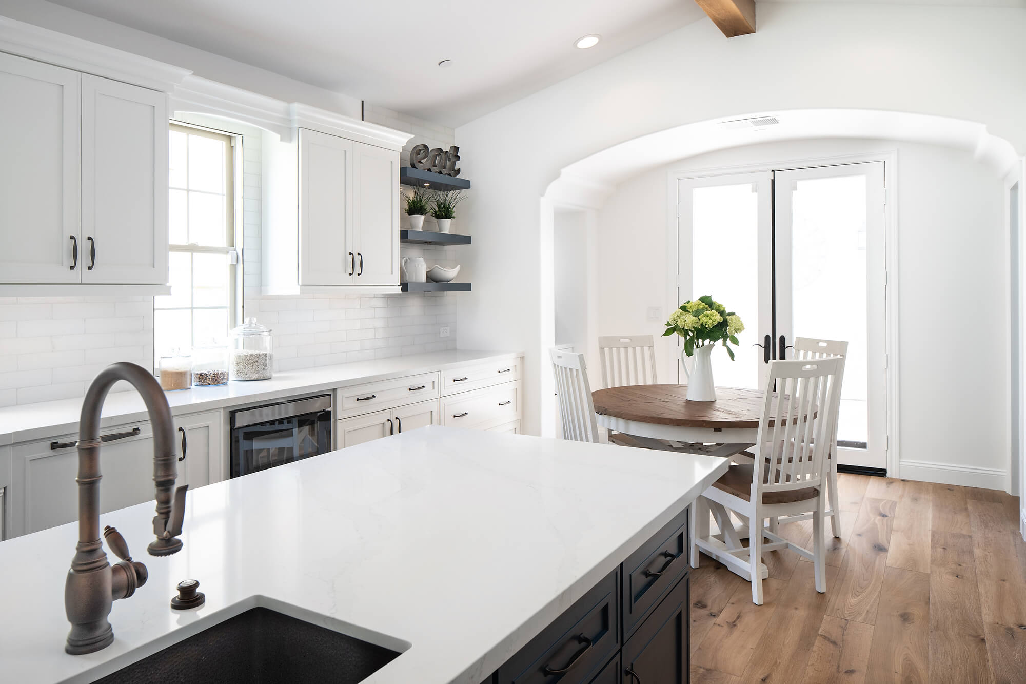 Kitchen countertop with sink in kitchen remodel