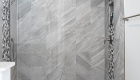 Patterned shower tile in Capistrano Beach whole home remodel