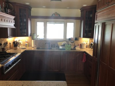 Kitchen with windows