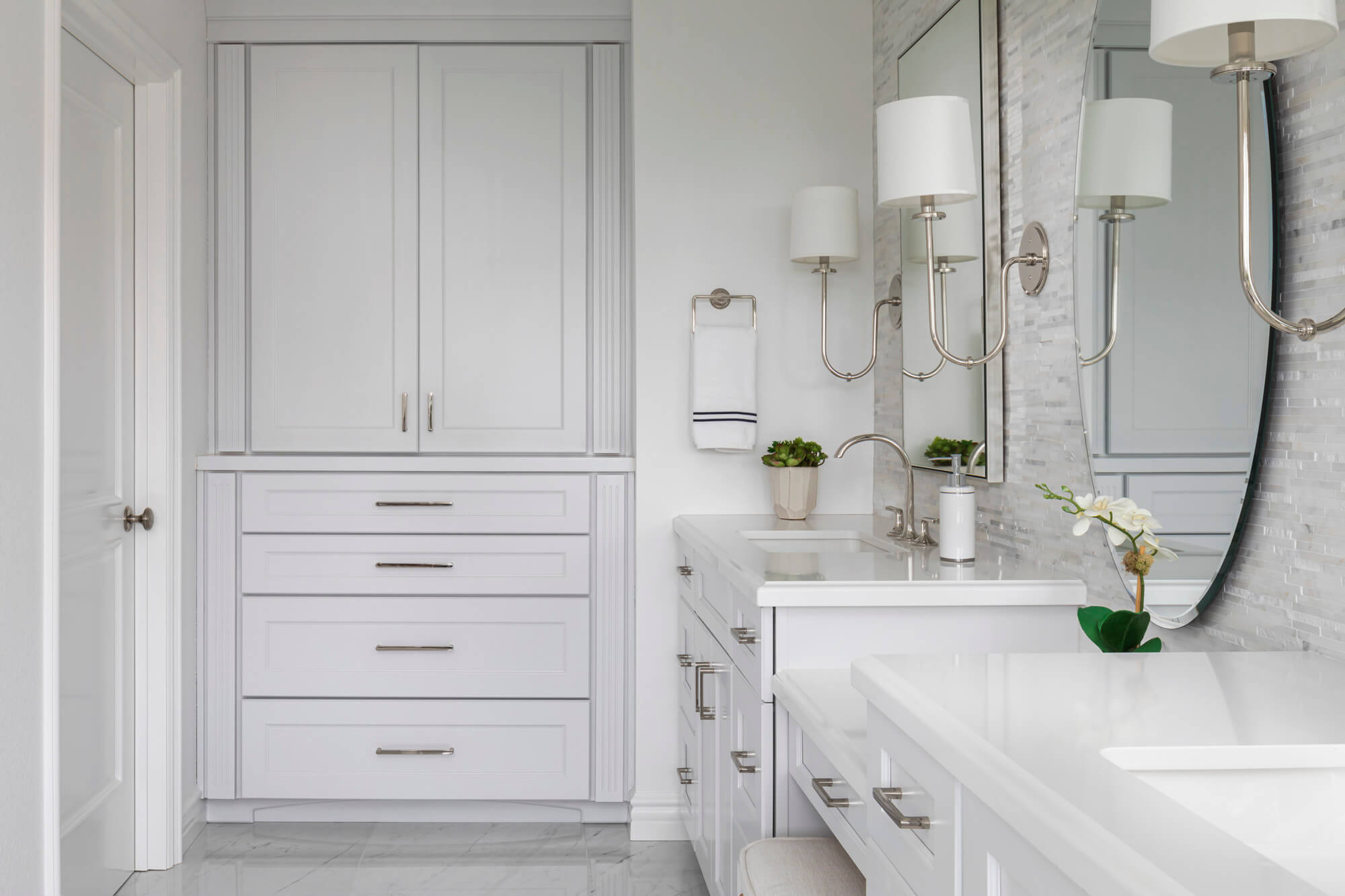 Bathroom Storage Ideas, Modern Cabinets with Sliding Shelves and Drawers