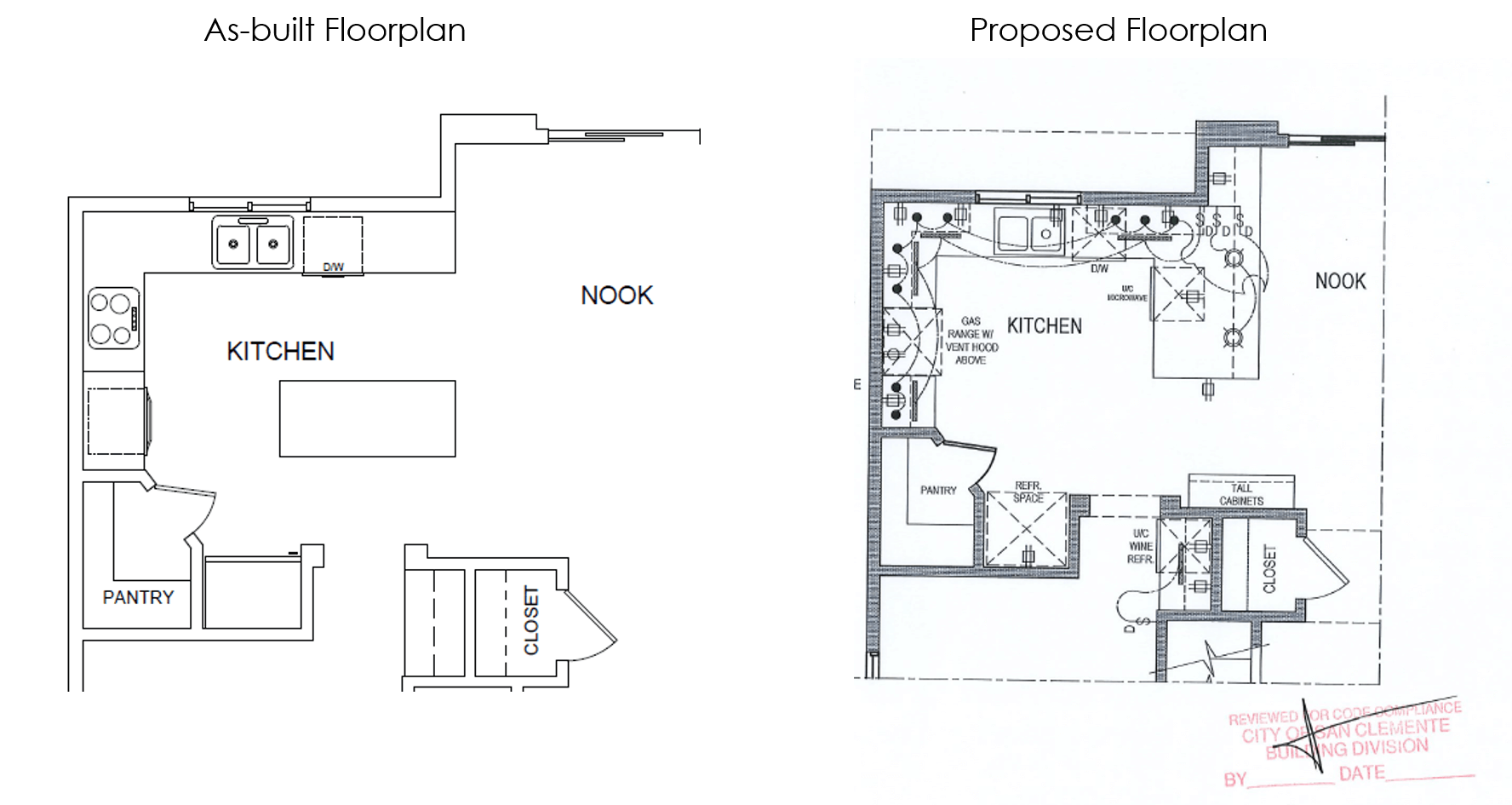 As-built plans with proposed plans
