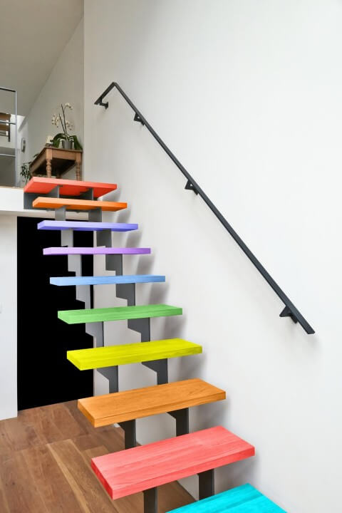 Colorful painted stairs