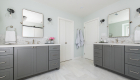 Dual vanity design in master bathroom remodel