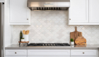 Beautiful tile backsplash in kitchen remodel