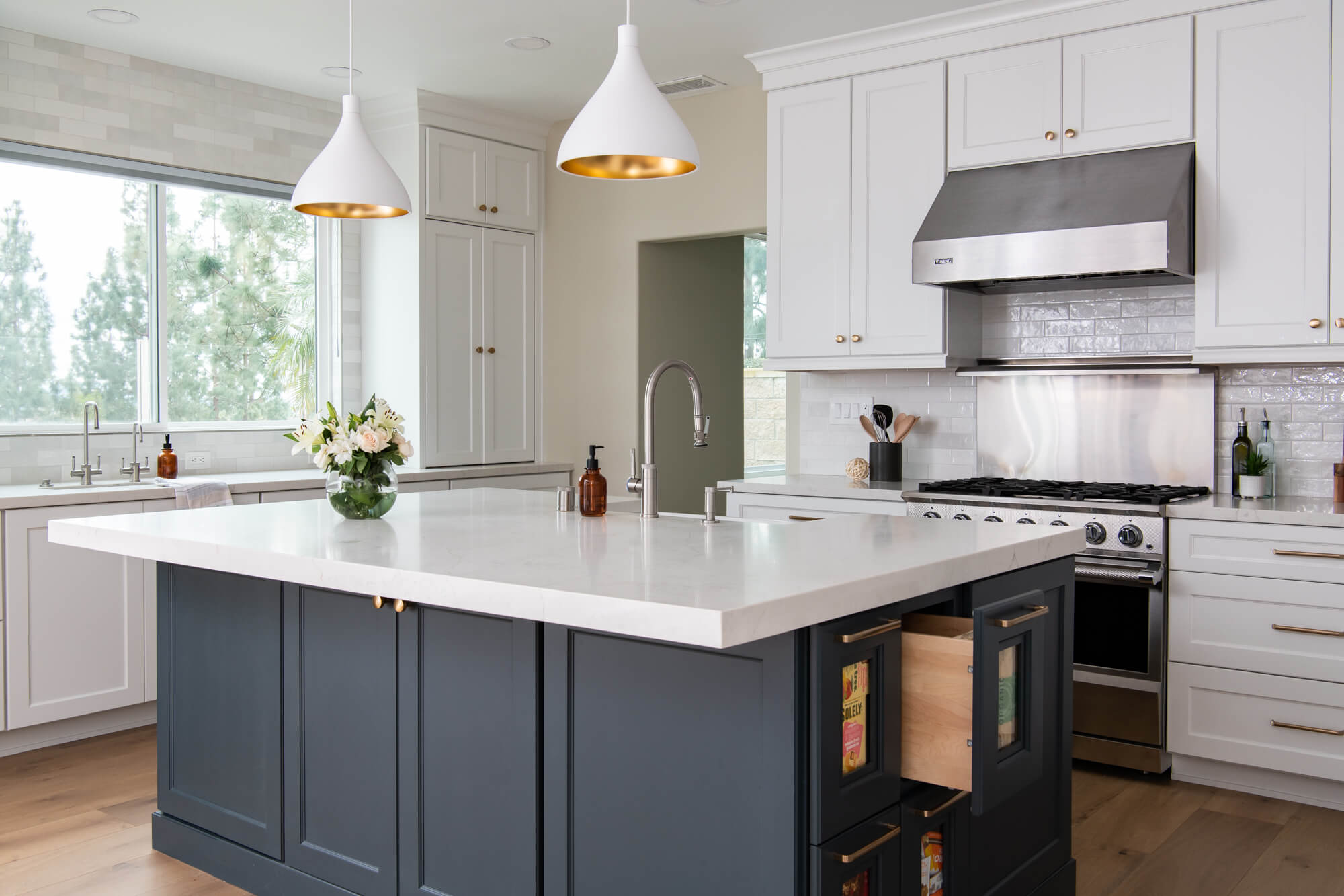 Custom kitchen island cabinetry in Aliso Viejo remodel