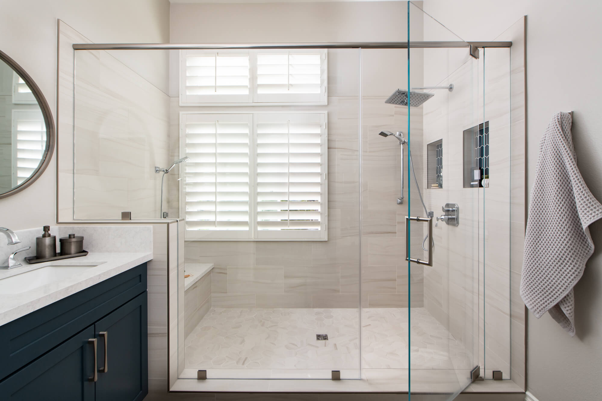 Foothill Ranch master bathroom remodel with large walk-in shower