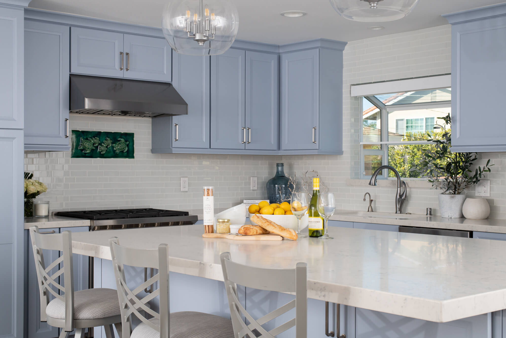 Kitchen island in home remodel