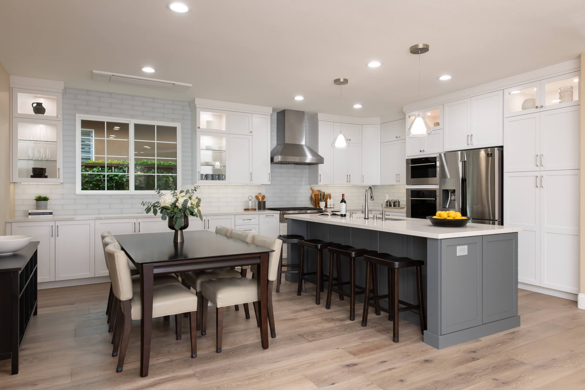 Open concept kitchen layout in Irvine remodel