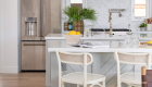 Chevron pattern kitchen island design in home remodel