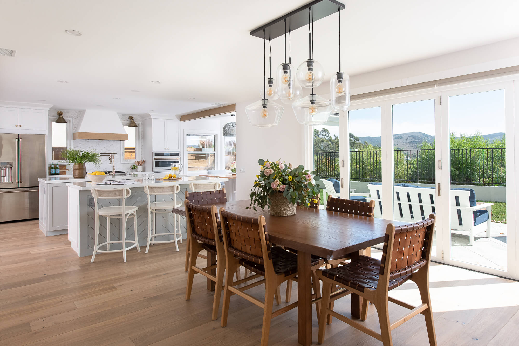 Open concept kitchen and dining in Irvine whole home remodel