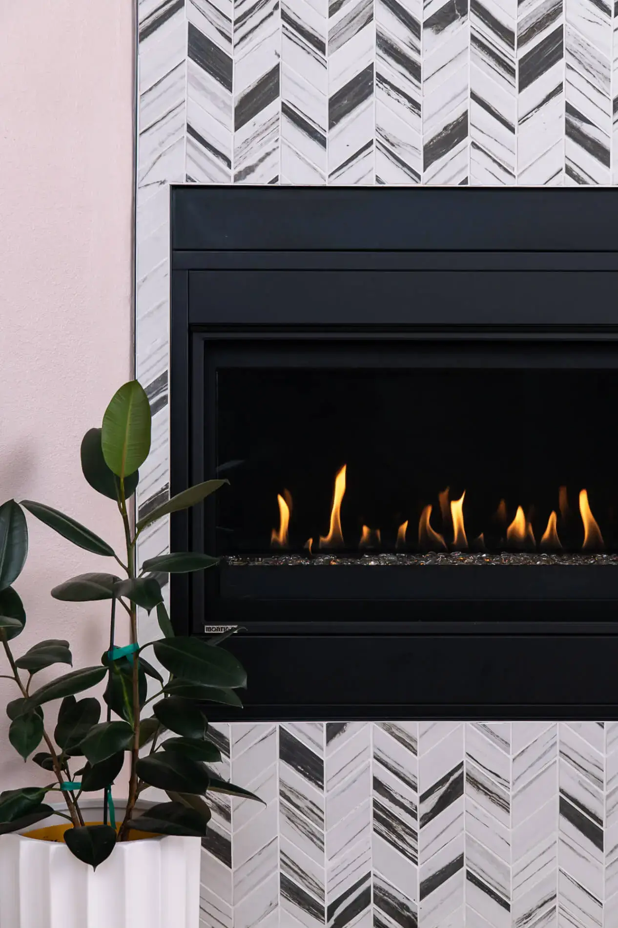 Fireplace remodel in Lake Forest work-from-home office renovation