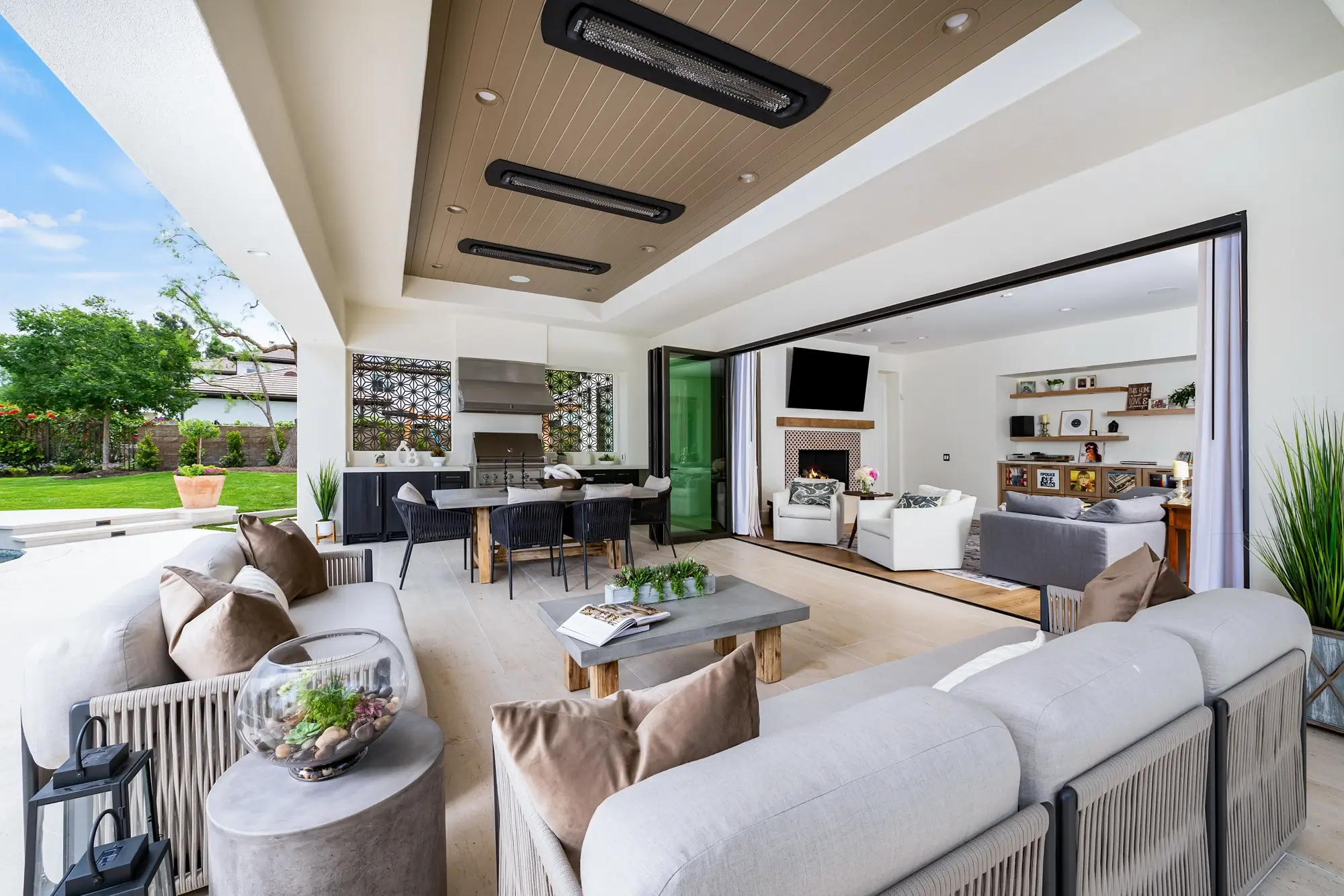 Bi-fold doors make indoor-outdoor living easy with a California room