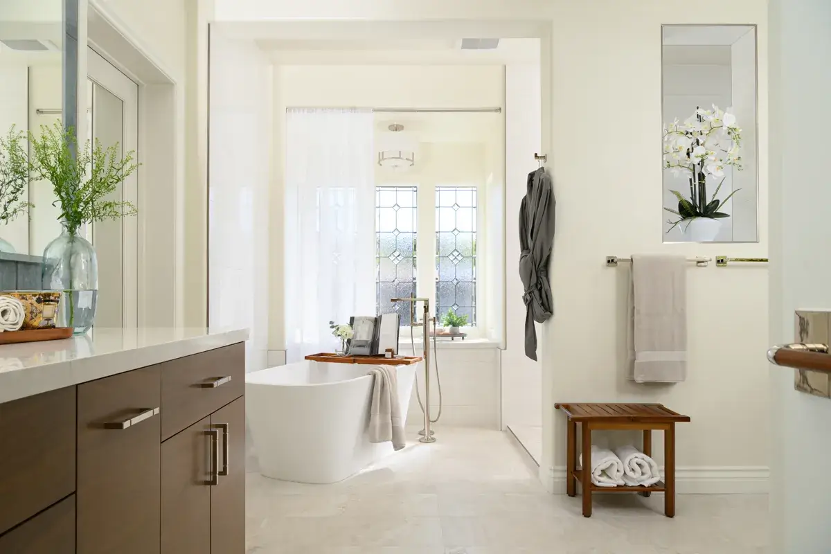 Spa-like bathrooms are a popular home remodeling trend in Orange County
