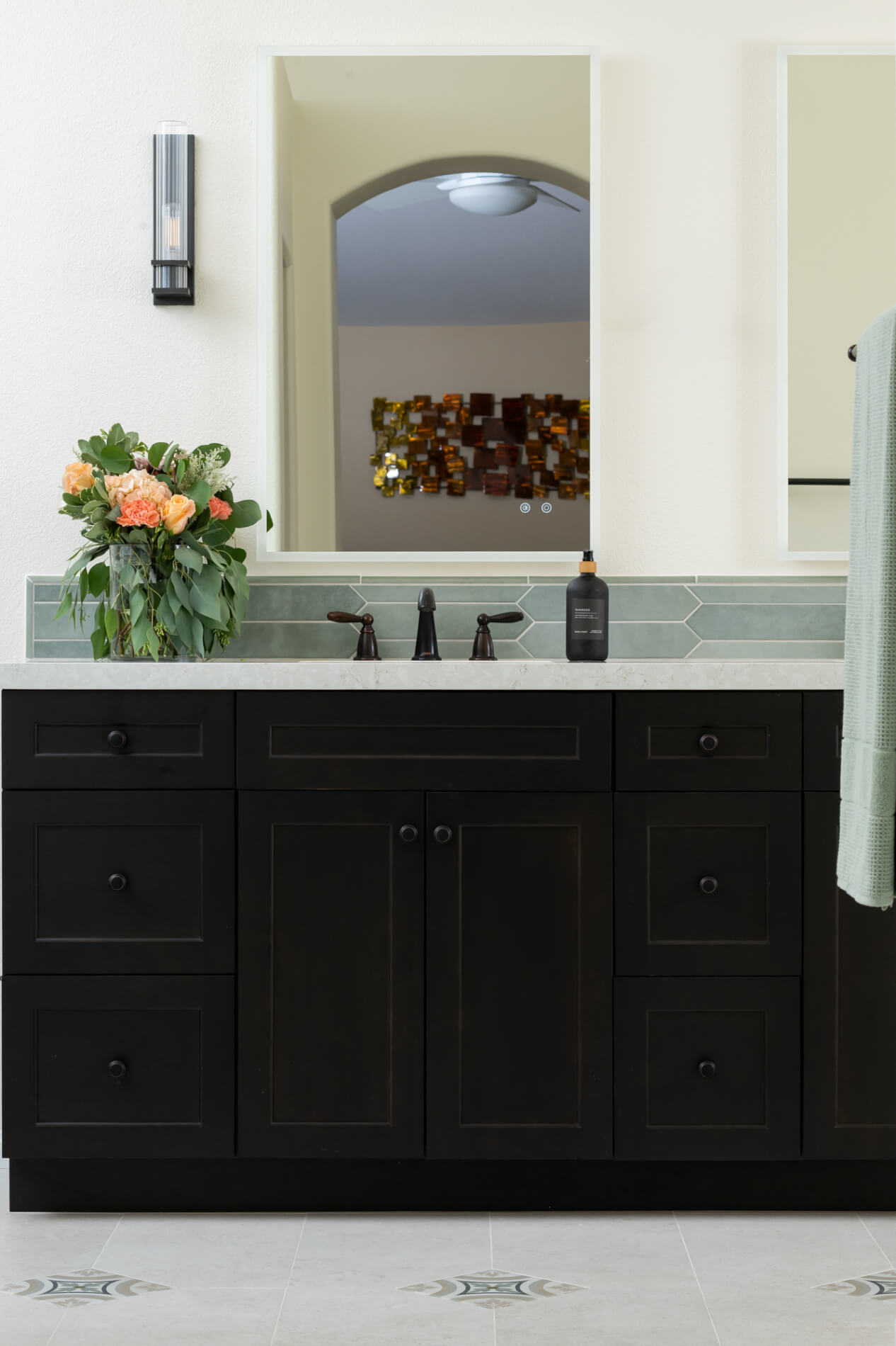 rectangular-undermounted-dual-vanity-sinks-in-biscuit-white-with-two-handle-bathroom-faucets-in-Orb